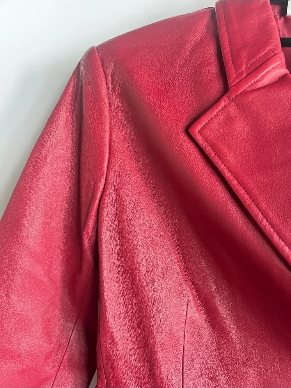 Vintage Newport News Red Leather Blazer and Skirt Set